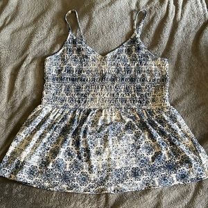 Maurice’s Blue and Cream Babydoll Tank